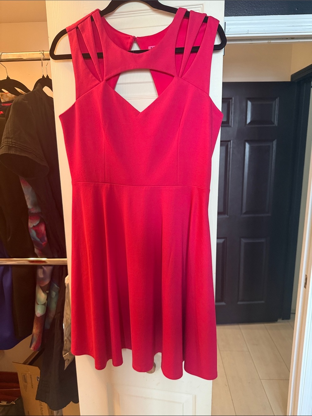 Betsey Johnson Fuchsia Cutout Fit-and-Flare Dress - Picture 3 of 5